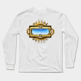 Steampunk Gears on White Background Long Sleeve T-Shirt